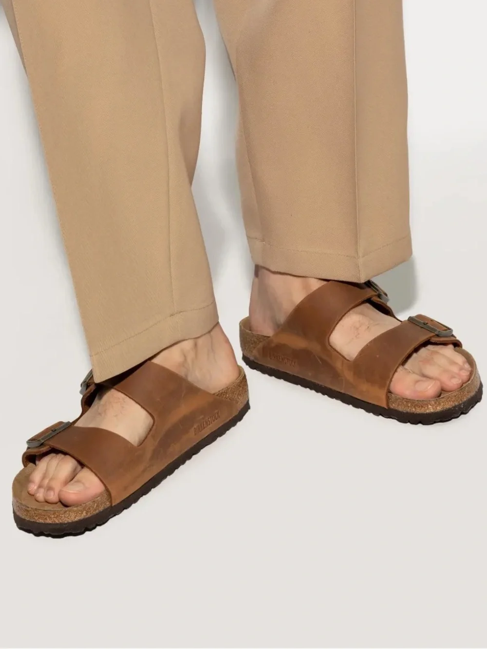 Birkenstock Arizona Sandal Mule US 11 EU 44 Two Strap Habana Oiled Leather